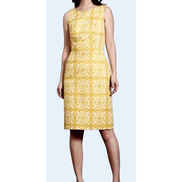 Boden Dresses & Skirts - BODEN Talia Mimosa Woodblock Printed Sheath Dress Sz 6
